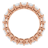 14K Gold Oval Lab-Grown Diamond Shared-Prong Eternity Band – 5x3 mm Stones (3 1/3–5 1/2 CTW) - Rose Gold - view 2