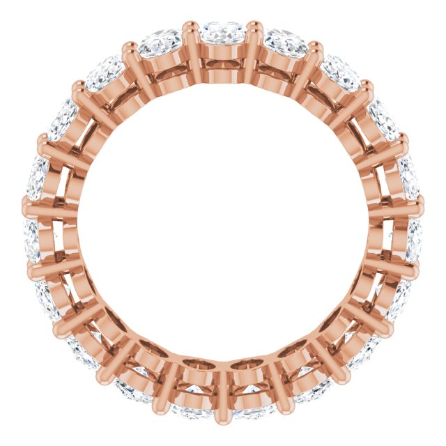 14K Gold Oval Lab-Grown Diamond Shared-Prong Eternity Band – 5x3 mm Stones (3 1/3–5 1/2 CTW) - Rose Gold - view 2