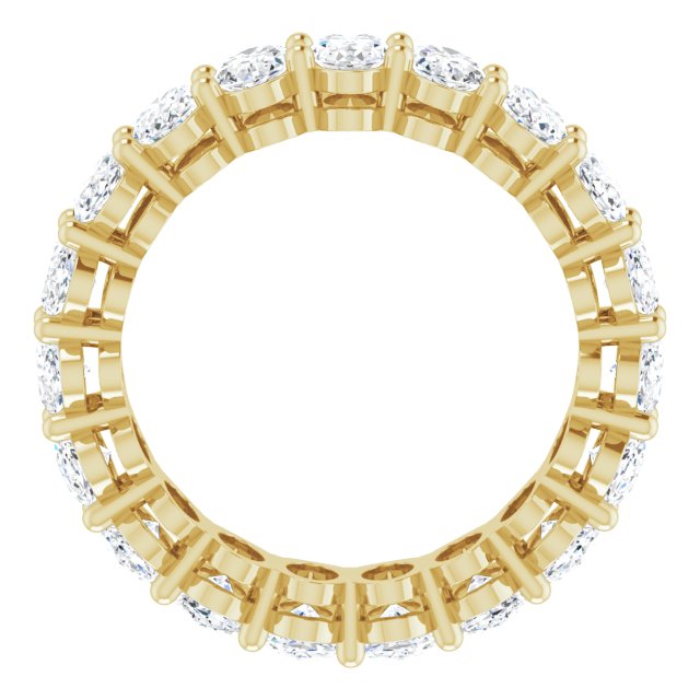 14K Gold Oval Lab-Grown Diamond Shared-Prong Eternity Band – 5x3 mm Stones (3 1/3–5 1/2 CTW) - Yellow Gold - view 2