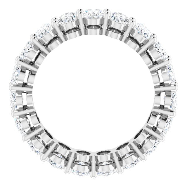 14K Gold Oval Lab-Grown Diamond Shared-Prong Eternity Band – 5x3 mm Stones (3 1/3–5 1/2 CTW) - White Gold - view 2