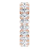 14K Gold Oval Lab-Grown Diamond Shared-Prong Eternity Band – 5x3 mm Stones (3 1/3–5 1/2 CTW) - Rose Gold - view 4