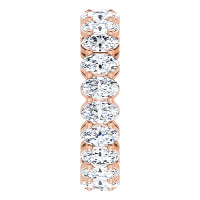 14K Gold Oval Lab-Grown Diamond Shared-Prong Eternity Band – 5x3 mm Stones (3 1/3–5 1/2 CTW) - Rose Gold - view 4