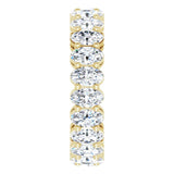 14K Gold Oval Natural Diamond Shared-Prong Eternity Band – 5x3 mm Stones (4 3/4–5 1/2 CTW) - Yellow Gold - view 4
