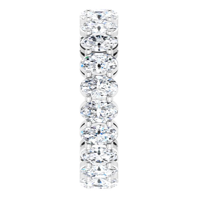 Platinum Oval Natural Diamond Shared-Prong Eternity Band – 5x3 mm Stones (4 3/4–5 1/2 CTW) - view 4