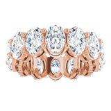 14K Gold Oval Lab-Grown Diamond Shared-Prong Eternity Band – 6x4 mm Stones (5 1/5–5 9/10 CTW) - Rose Gold - view 3