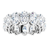 14K Gold Oval Lab-Grown Diamond Shared-Prong Eternity Band – 6x4 mm Stones (5 1/5–5 9/10 CTW) - White Gold - view 3