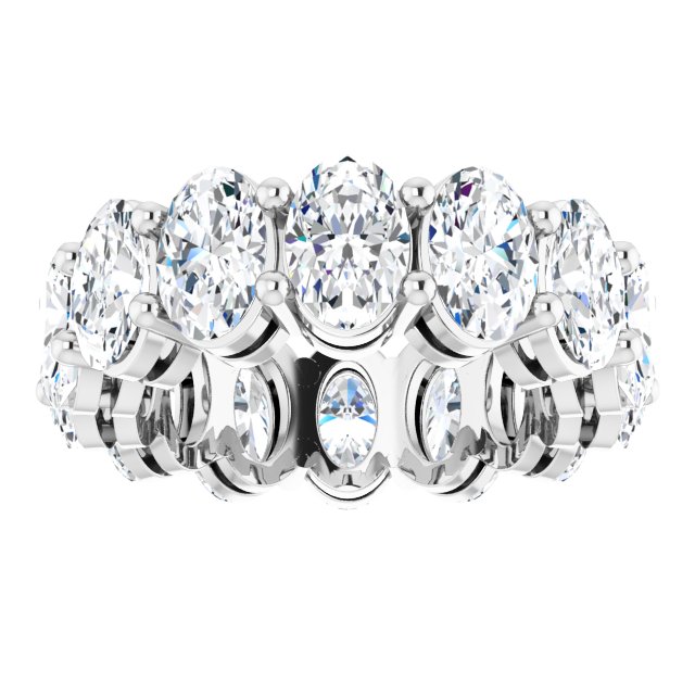Platinum Oval Natural Diamond Shared-Prong Eternity Band – 6x4 mm Stones (5 1/5–5 9/10 CTW) - view 3