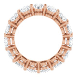 14K Gold Oval Lab-Grown Diamond Shared-Prong Eternity Band – 6x4 mm Stones (5 1/5–5 9/10 CTW) - Rose Gold - view 2