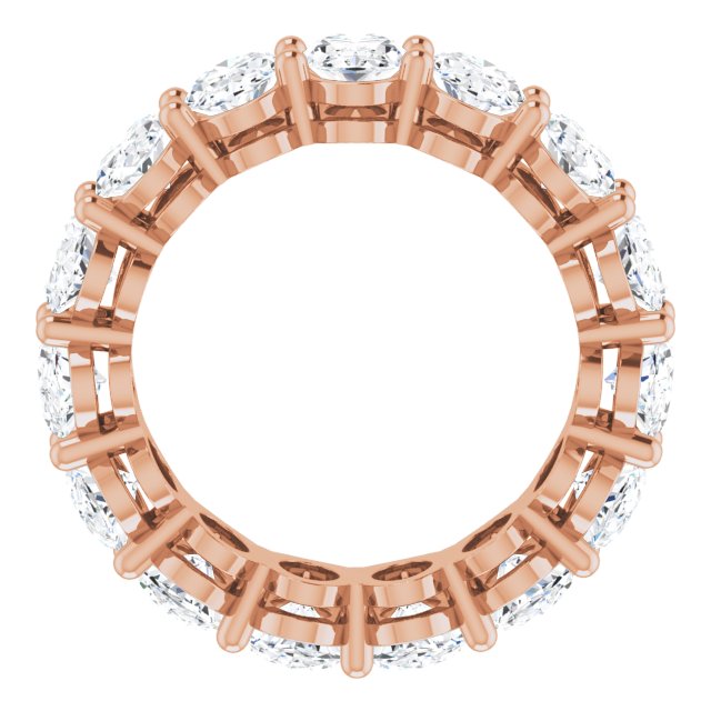 14K Gold Oval Lab-Grown Diamond Shared-Prong Eternity Band – 6x4 mm Stones (5 1/5–5 9/10 CTW) - Rose Gold - view 2