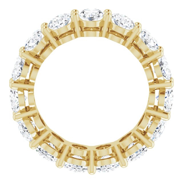 14K Gold Oval Lab-Grown Diamond Shared-Prong Eternity Band – 6x4 mm Stones (5 1/5–5 9/10 CTW) - Yellow Gold - view 2