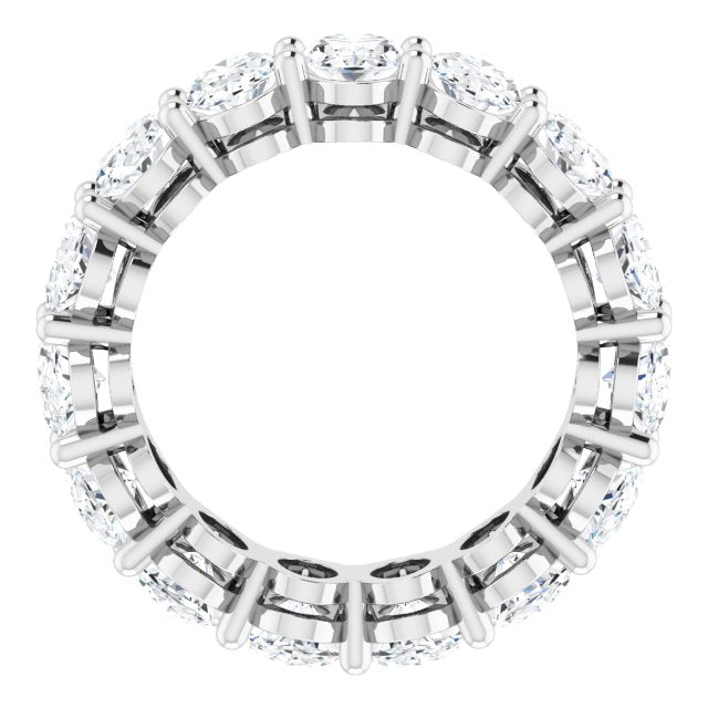 14K Gold Oval Lab-Grown Diamond Shared-Prong Eternity Band – 6x4 mm Stones (5 1/5–5 9/10 CTW) - White Gold - view 2