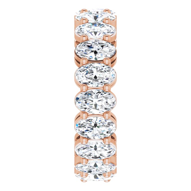14K Gold Oval Lab-Grown Diamond Shared-Prong Eternity Band – 5x3 mm Stones (3 1/3–5 1/2 CTW) - Rose Gold - view 4