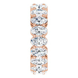 14K Gold Oval Natural Diamond Shared-Prong Eternity Band – 5x3 mm Stones (4 3/4–5 1/2 CTW) - Rose Gold - view 4