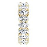 14K Gold Oval Natural Diamond Shared-Prong Eternity Band – 5x3 mm Stones (4 3/4–5 1/2 CTW) - Yellow Gold - view 4