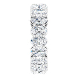 Platinum Oval Natural Diamond Shared-Prong Eternity Band – 5x3 mm Stones (4 3/4–5 1/2 CTW) - view 4