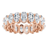 14K Gold Oval Lab-Grown Diamond Shared-Prong Eternity Band – 5x3 mm Stones (3 1/3–5 1/2 CTW) - Rose Gold - view 3