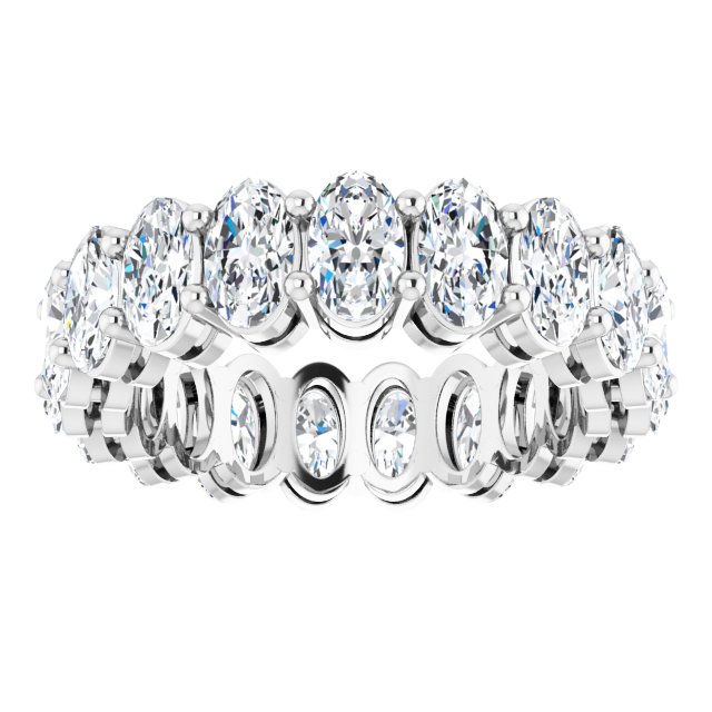 Platinum Oval Lab-Grown Diamond Shared-Prong Eternity Band – 5x3 mm Stones (3 1/3–5 1/2 CTW) - view 3