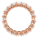 14K Gold Oval Natural Diamond Shared-Prong Eternity Band – 5x3 mm Stones (4 3/4–5 1/2 CTW) - Rose Gold - view 2