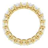 14K Gold Oval Natural Diamond Shared-Prong Eternity Band – 5x3 mm Stones (4 3/4–5 1/2 CTW) - Yellow Gold - view 2