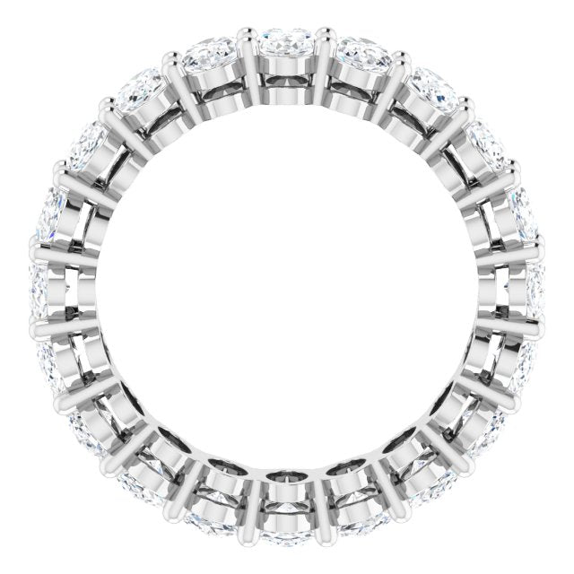 Platinum Oval Natural Diamond Shared-Prong Eternity Band – 5x3 mm Stones (4 3/4–5 1/2 CTW) - view 2
