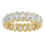 14K Gold Oval Lab-Grown Diamond Shared-Prong Eternity Band – 5x3 mm Stones (3 1/3–5 1/2 CTW) - Yellow Gold - view 3