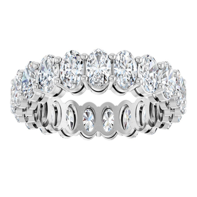 Platinum Oval Natural Diamond Shared-Prong Eternity Band – 5x3 mm Stones (4 3/4–5 1/2 CTW) - view 3