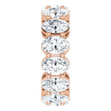 14K Gold Oval Lab-Grown Diamond Shared-Prong Eternity Band – 6x4 mm Stones (5 1/5–5 9/10 CTW) - Rose Gold - view 4