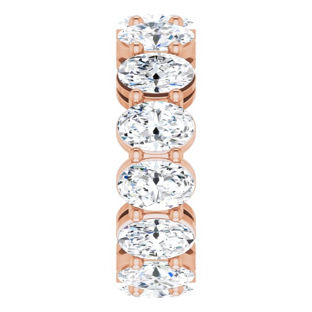 14K Gold Oval Lab-Grown Diamond Shared-Prong Eternity Band – 6x4 mm Stones (5 1/5–5 9/10 CTW) - Rose Gold - view 4
