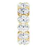14K Gold Oval Lab-Grown Diamond Shared-Prong Eternity Band – 6x4 mm Stones (5 1/5–5 9/10 CTW) - Yellow Gold - view 4