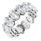 14K Gold Oval Lab-Grown Diamond Shared-Prong Eternity Band – 6x4 mm Stones (5 1/5–5 9/10 CTW) - White Gold