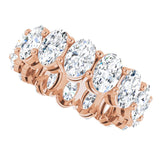 14K Gold Oval Lab-Grown Diamond Shared-Prong Eternity Band – 6x4 mm Stones (5 1/5–5 9/10 CTW) - Rose Gold - view 5