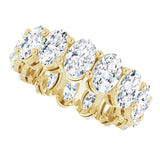 14K Gold Oval Lab-Grown Diamond Shared-Prong Eternity Band – 6x4 mm Stones (5 1/5–5 9/10 CTW) - Yellow Gold - view 5