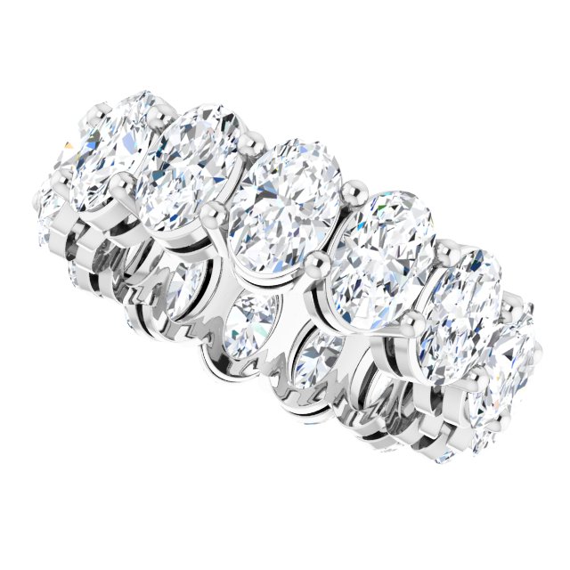 14K Gold Oval Lab-Grown Diamond Shared-Prong Eternity Band – 6x4 mm Stones (5 1/5–5 9/10 CTW) - White Gold - view 5