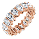 14K Gold Oval Lab-Grown Diamond Shared-Prong Eternity Band – 5x3 mm Stones (3 1/3–5 1/2 CTW) - Rose Gold