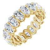 14K Gold Oval Lab-Grown Diamond Shared-Prong Eternity Band – 5x3 mm Stones (3 1/3–5 1/2 CTW) - Yellow Gold