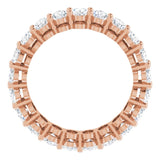 14K Gold Oval Natural Diamond Shared-Prong Eternity Band – 5x3 mm Stones (4 3/4–5 1/2 CTW) - Rose Gold - view 2