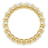 14K Gold Oval Natural Diamond Shared-Prong Eternity Band – 5x3 mm Stones (4 3/4–5 1/2 CTW) - Yellow Gold - view 2