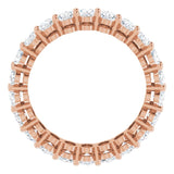 14K Gold Oval Natural Diamond Shared-Prong Eternity Band – 5x3 mm Stones (4 3/4–5 1/2 CTW) - Rose Gold - view 2