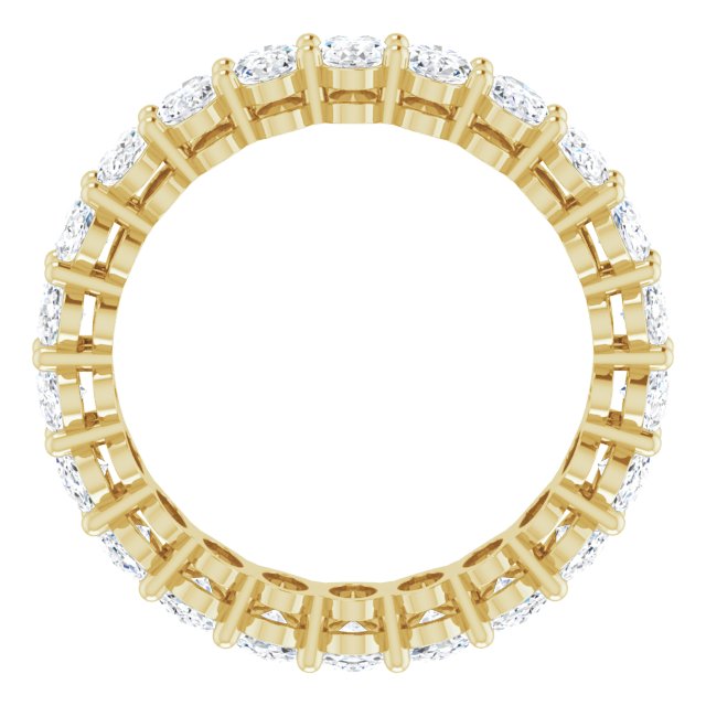 14K Gold Oval Natural Diamond Shared-Prong Eternity Band – 5x3 mm Stones (4 3/4–5 1/2 CTW) - Yellow Gold - view 2