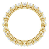 14K Gold Oval Lab-Grown Diamond Shared-Prong Eternity Band – 5x3 mm Stones (3 1/3–5 1/2 CTW) - Yellow Gold - view 2