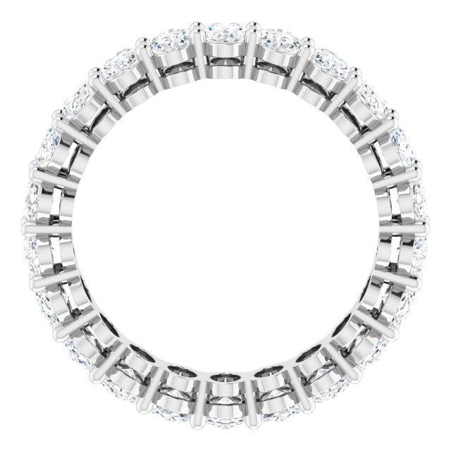 14K Gold Oval Lab-Grown Diamond Shared-Prong Eternity Band – 5x3 mm Stones (3 1/3–5 1/2 CTW) - White Gold - view 2
