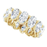 14K Gold Oval Natural Diamond Shared-Prong Eternity Band – 5x3 mm Stones (4 3/4–5 1/2 CTW) - Yellow Gold - view 5