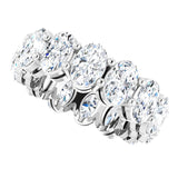 Platinum Oval Natural Diamond Shared-Prong Eternity Band – 5x3 mm Stones (4 3/4–5 1/2 CTW) - view 5
