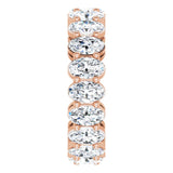 14K Gold Oval Lab-Grown Diamond Shared-Prong Eternity Band – 5x3 mm Stones (3 1/3–5 1/2 CTW) - Rose Gold - view 4