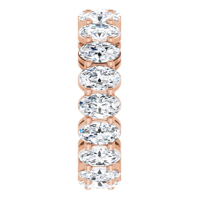 14K Gold Oval Lab-Grown Diamond Shared-Prong Eternity Band – 5x3 mm Stones (3 1/3–5 1/2 CTW) - Rose Gold - view 4