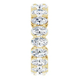 14K Gold Oval Lab-Grown Diamond Shared-Prong Eternity Band – 5x3 mm Stones (3 1/3–5 1/2 CTW) - Yellow Gold - view 4