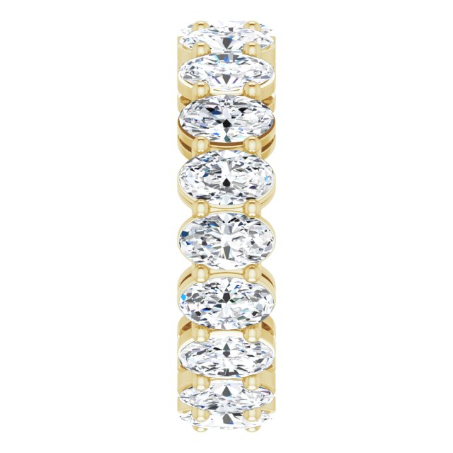 14K Gold Oval Lab-Grown Diamond Shared-Prong Eternity Band – 5x3 mm Stones (3 1/3–5 1/2 CTW) - Yellow Gold - view 4