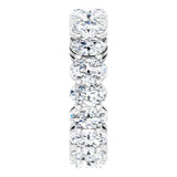 14K Gold Oval Lab-Grown Diamond Shared-Prong Eternity Band – 5x3 mm Stones (3 1/3–5 1/2 CTW) - White Gold - view 4