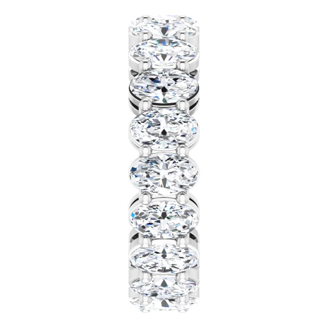 14K Gold Oval Lab-Grown Diamond Shared-Prong Eternity Band – 5x3 mm Stones (3 1/3–5 1/2 CTW) - White Gold - view 4