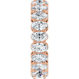 14K Gold Oval Natural Diamond Shared-Prong Eternity Band – 5x3 mm Stones (4 3/4–5 1/2 CTW) - Rose Gold - view 4